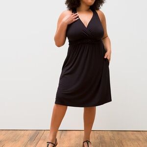 Soma Cross Back Strap Bra Dress Black Sz L NWT